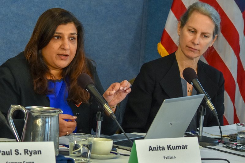 Anita Kumar (left), Politico. with Sheila Krumholz, Center for Responsive Politics.