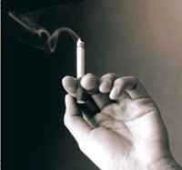 Hand holding cigarette (NIMH)