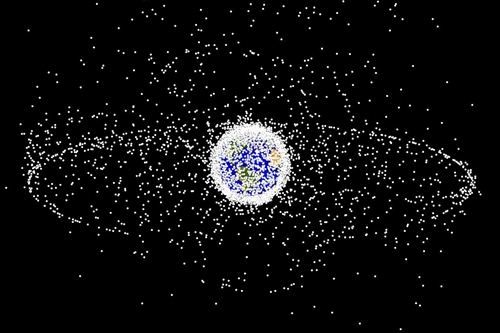 Space debris in orbit