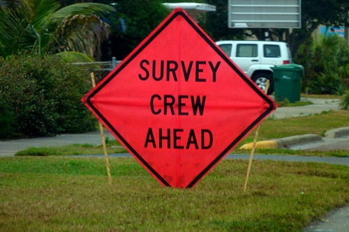 Survey crew sign