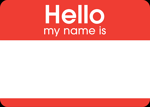 Hello name tag