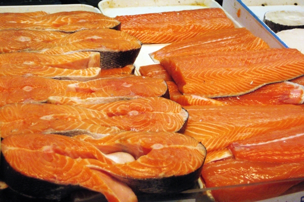 Salmon in store
