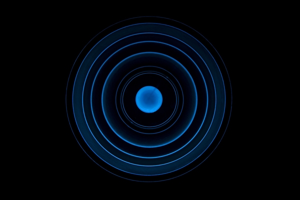 Blue concentric circles