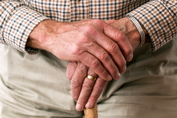 Hands of older person