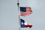 U.S. and Texas flags