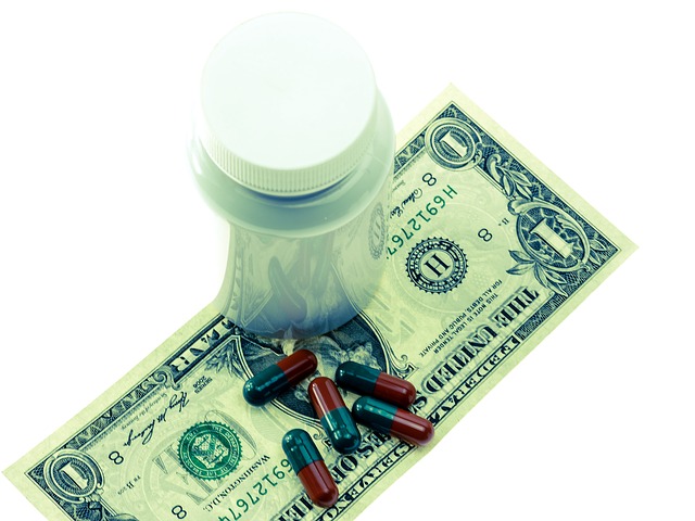 Pills and dollar bill