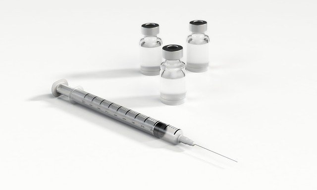 Syringe and three vials