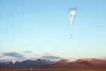 Weather balloon in flight