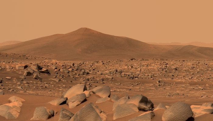 Mars landscape, from the Perseverance Mars rover